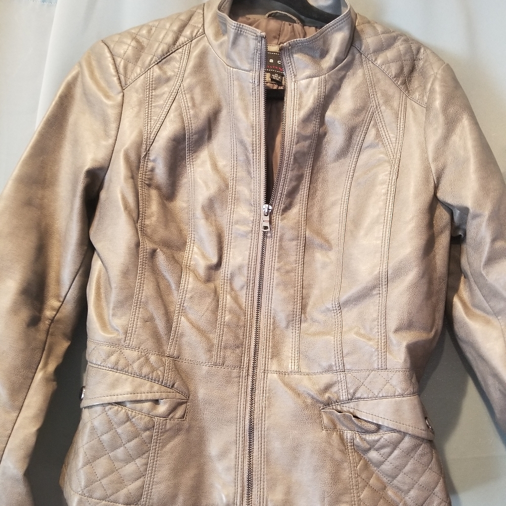 Grey faux lether jacket